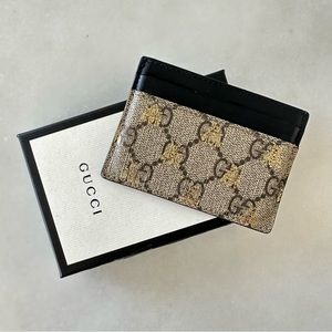 GUCCI monogram bee card holder wallet